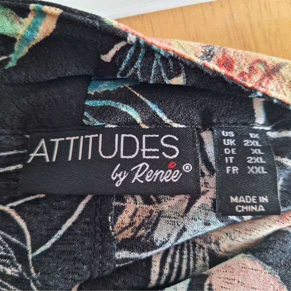 Attitudes by Renee QVC Woman 1x Multi-colored Floral Lightweight Sweater - Picture 4 of 6